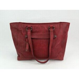 Frye Melissa Tote Distressed Red Leather Large Shoulder Bag